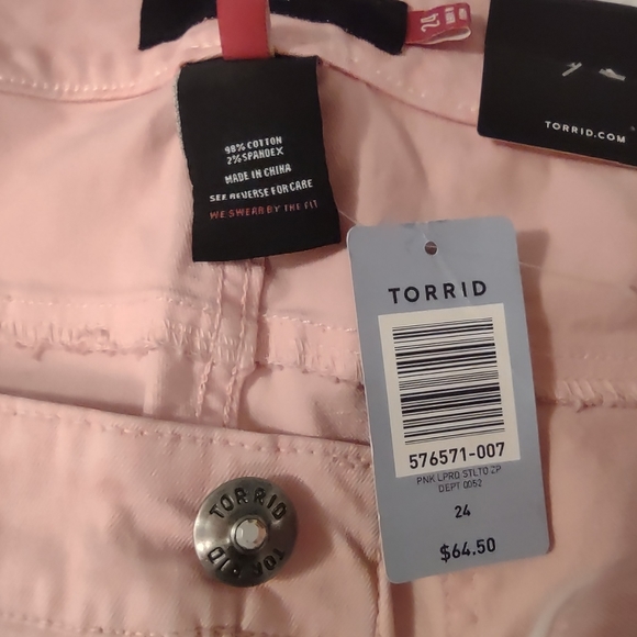 NWT Torrid Stiletto Ankle zip PINK LPRD size 24 - Picture 4 of 9